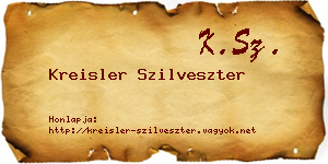 Kreisler Szilveszter névjegykártya